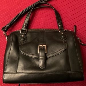 Black Leather Crossbody/Hand bag